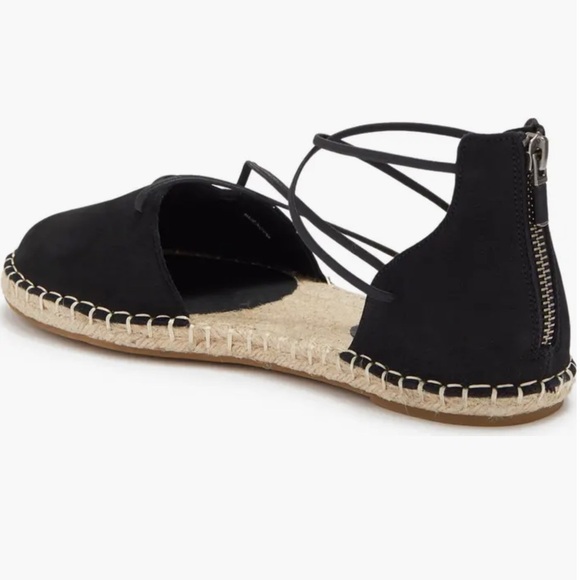 Eileen Fisher Black Suede Lace-Up Espadrille Closed Toe Flat Sandal - Picture 3 of 11